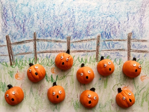 clay pumpkins for halloween